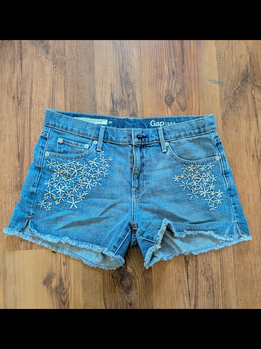 GAP Blue Denim Shorts with Starburst Embroidery